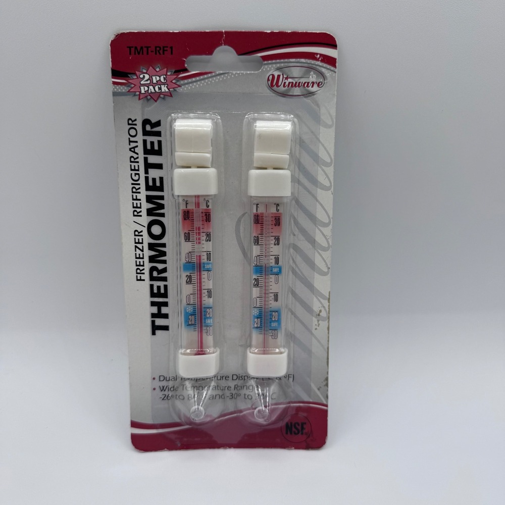 Winware TMT-RF1 Freezer Refrigerator Thermometer Dual Scale Celsius Fahrenheit